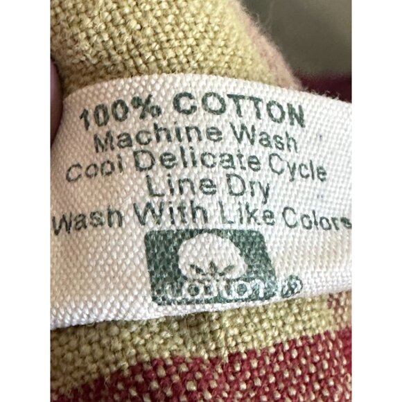 Park Designs Burgundy Check Cotton Curtain Swag Two Sets Rustic Farm House Cabin - Picture 5 of 8